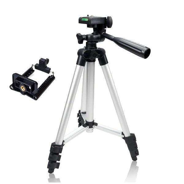 Pack Of 03 3.5 Feet Adjustable Tripod Stand for Mobile Phones and Cameras with Mobile Holder, Portable DSLR Stand for Vlogging, Universal Silver Model 3110 and Bag