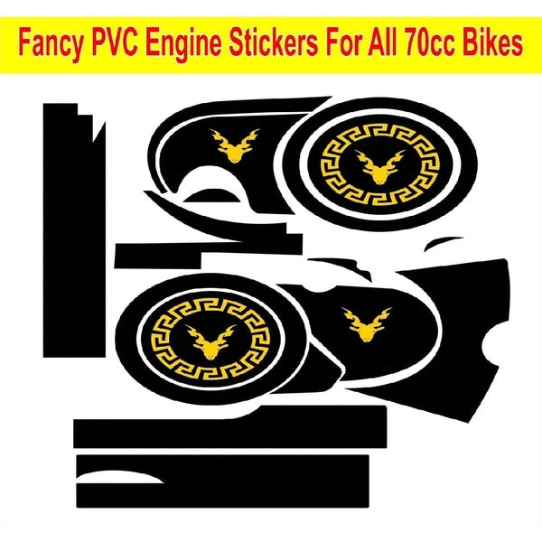 CD70 Engine Sticker Kit for Motorcycle – Black Color, (Sticker Only) - GlowLaa.com