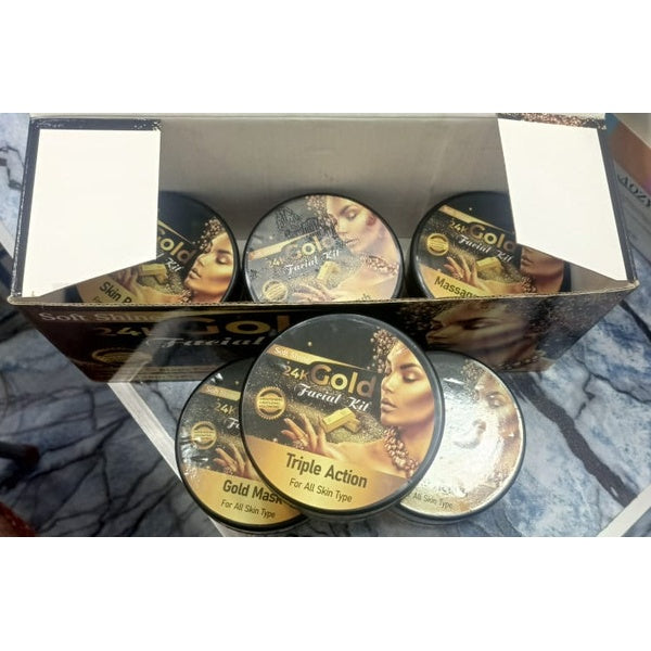 Soft Shine 24K Gold Facial Kit Whitening Facial Kit 6 steps Whitening And Glowing Facial Kit 300ml - GlowLaa.com