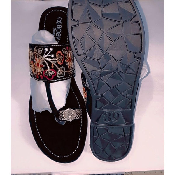 Kolhapuri Slipper Design No. 25-79 – Classic Black Handcrafted Footwear (With Box ) - 7 - GlowLaa.com