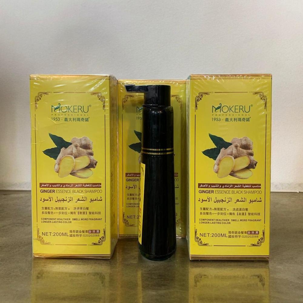 Ginger Extract Black Hair Dye Shampoo [200 ml] | Mokeru Ginger Black Hair Shampoo