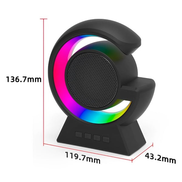 BX-39 Mini G Wireless Speaker with RGB Light &amp; Wireless Charging – Portable Bluetooth 5.3 Speaker &amp; Bedside Lamp - GlowLaa.com