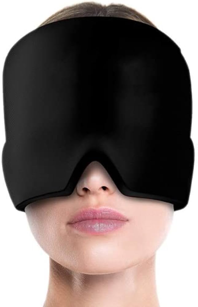 Headache Relief Hat for Migraine Relief, Tension, One Size Fits All Headache Cap with Reusable Ice Gel Pack for Puffy Eyes, Stress Relief ( Random Color )