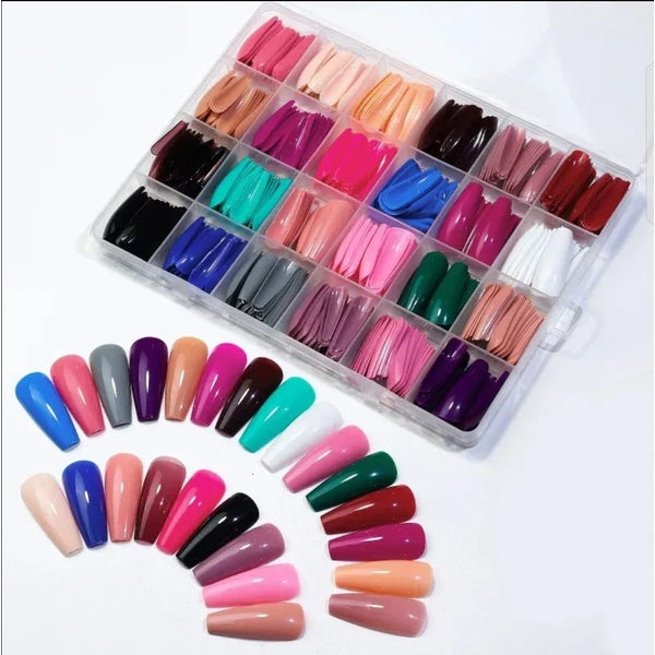 Rare &amp; Serendipity NAIL TIPS [576 pieces] in each Box | With Glue - GlowLaa.com