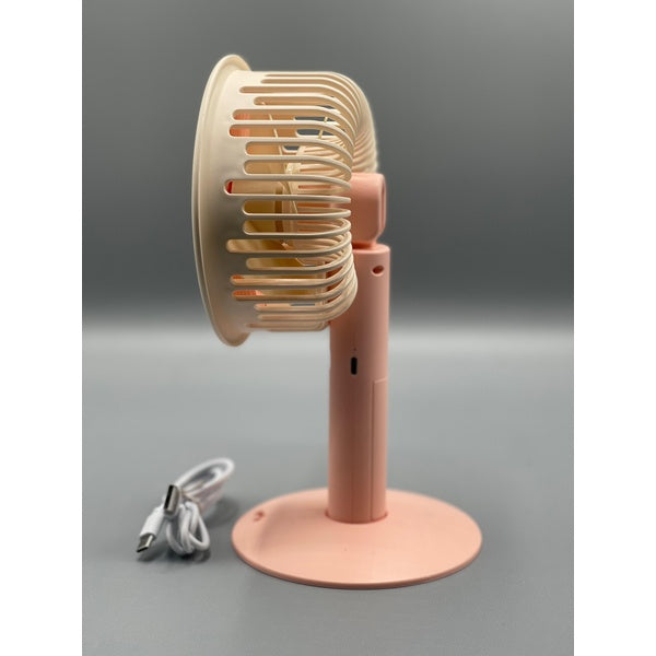 Mini Portable Electric Fan for Students, Dorm Room – USB Rechargeable, Quiet Desktop Fan – Compact Volcanic Ash Design - ( Random Color ) - GlowLaa.com