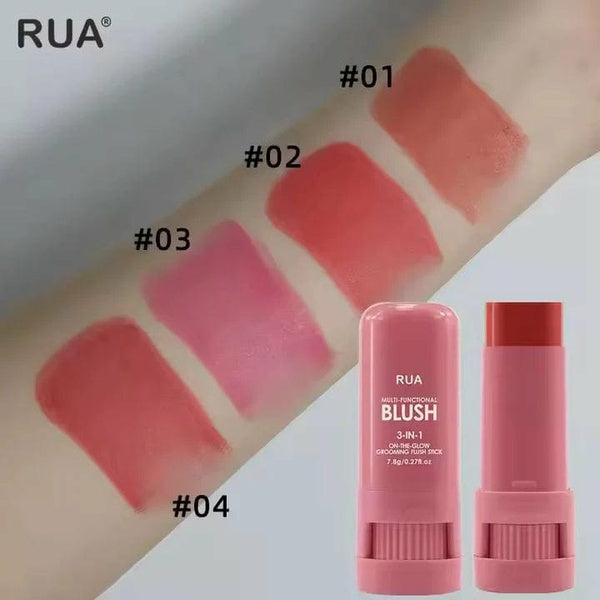 High-Pigment Matte Blush Stick – Long-Lasting, Water-Resistant &amp; Blendable Contour Balm - Random Shades - Pack Of 02 - GlowLaa.com