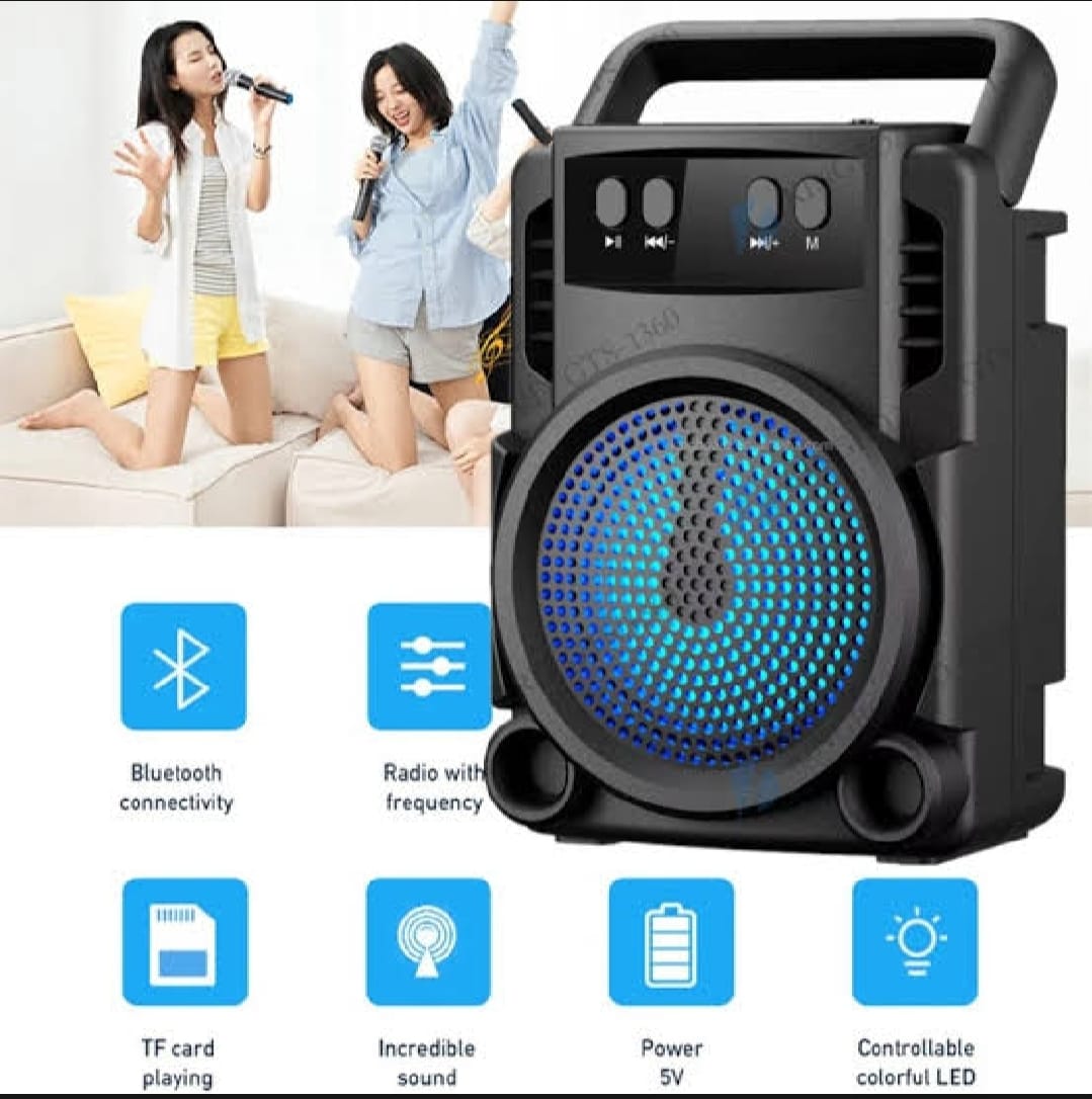 GTS 1360 Portable Rechargeable Mini Wireless Bluetooth Speaker With FM Radio USB &amp; SD Card Supported Super Loud Stereo Sound Mini BT Speaker