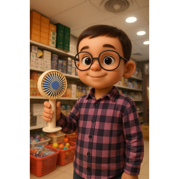 Portable Mini Rechargeable Fan – Single Speed Air Cooler for Summer Use (Random Colors) - GlowLaa.com