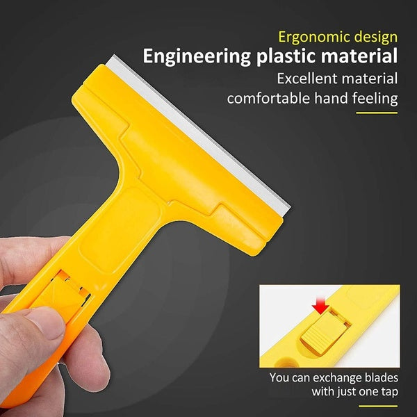 Heavy-Duty Razor Blade Scraper Tool for Removing Labels, Stickers, Caulk, Adhesive &amp; Paint – Multipurpose Cleaning Tool for Glass, Tiles &amp; Smooth Surfaces | Wall Scraper |Scraper With Blade |  - GlowLaa.com