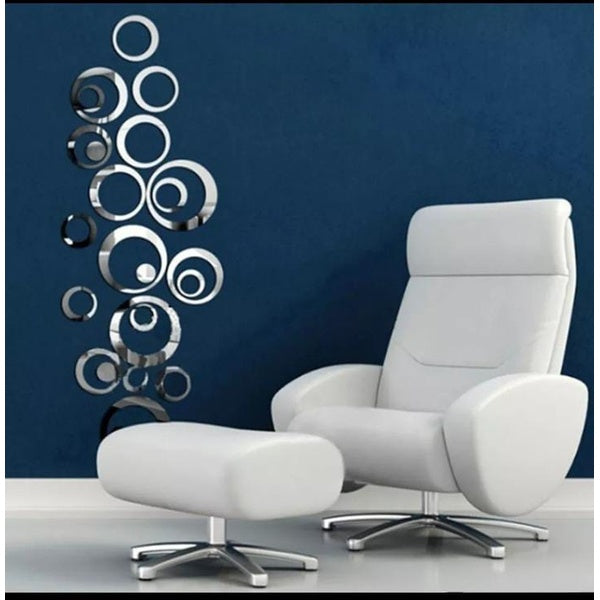 24 pcs Acrylic Mirror 3D Wall Stickers Living Room Personalized Interior Decoration - Golden