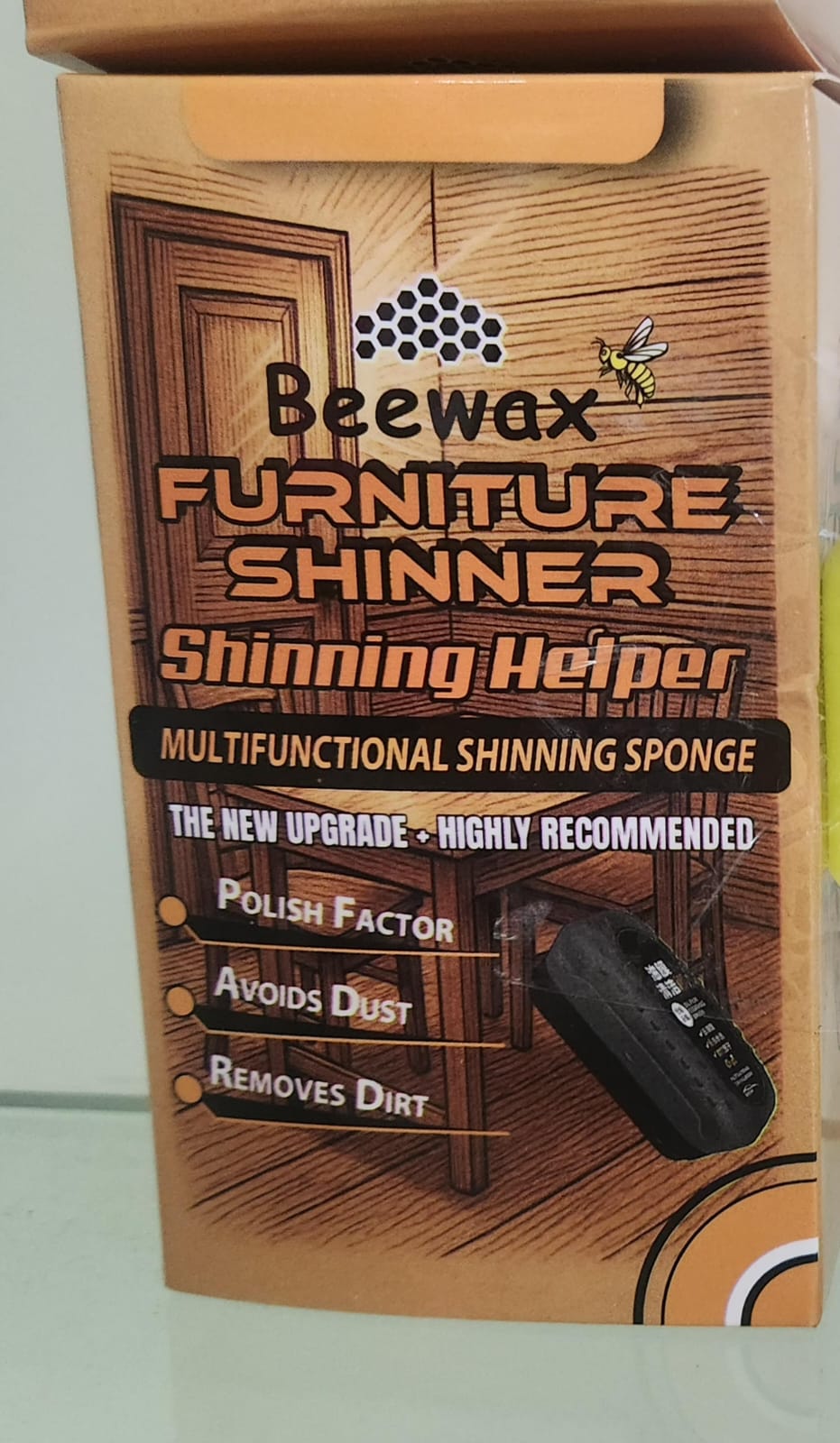 Beeswax Furniture Shiner Sponge – Wood Polish &amp; Cleaner for a Natural Shine
