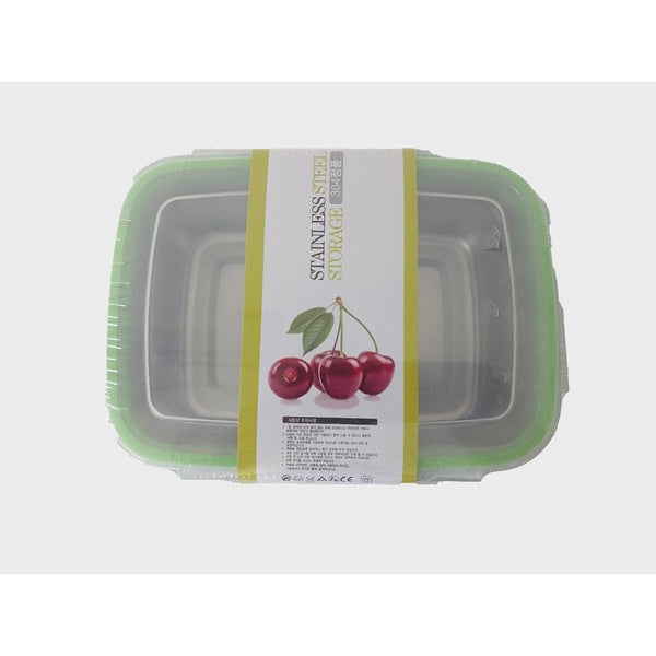 Pack of 2 Leak-Proof Stainless Steel Lunch Boxes – 450ml &amp; 1000ml | Imported Quality | Silver - GlowLaa.com
