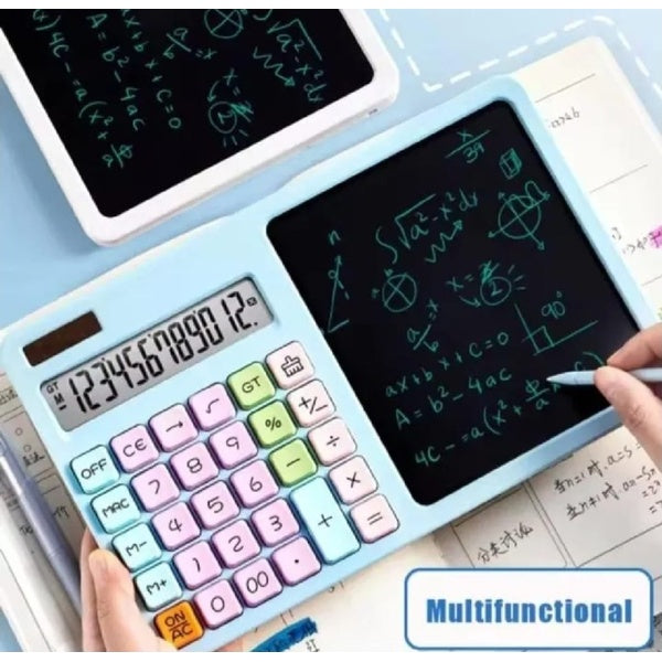 2-in-1 Calculator with LCD Writing Tablet – Dual-Function Office &amp; School Gadget | Portable &amp; Eco-Friendly |Random Color