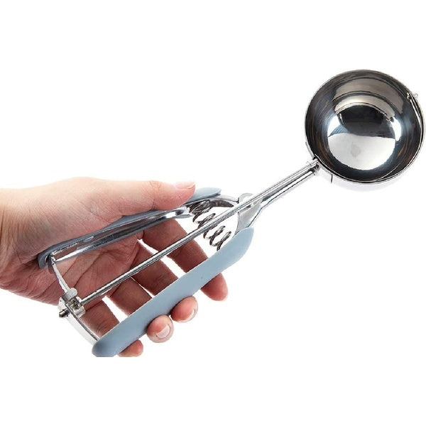 Premium Stainless Steel Ice Cream Scoop – Heavy Duty Metal Scooper Spoon, Dishwasher Safe, Ergonomic Handle for Frozen Yogurt, Gelato, Sundaes &amp; More – Medium, Silver - GlowLaa.com
