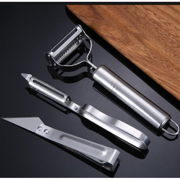 1 Set Stainless Steel Peeler &amp; Slicer – Multi-Function Vegetable &amp; Fruit Grater Tool