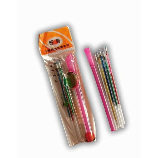 Glitter Gel Pen Refills Set – 5 Multi-Colored Metallic Ink Refills for Smooth Writing &amp; Creative Art - GlowLaa.com