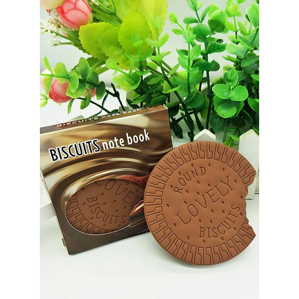 Biscuit Shaped Notebook – 80 Pages Round Steno Pad for Students, Artists &amp; Kids – Fun Chocolate Biscuit Design, Portable Memo Notepad for Notes, Sketching, Doodling &amp; Creative Writing - GlowLaa.com