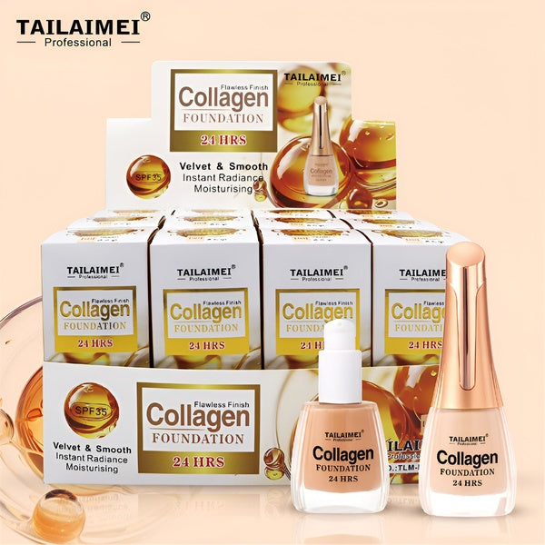 24 Hrs Flawless Finish Collagen Foundation – Long-Lasting Creamy Formula for Smooth, Radiant &amp; Even Skin Tone, 35ml