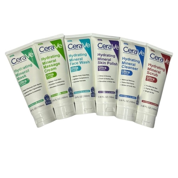 Pack of 06 CeraVe Hydrating Mineral Facial Kit 100ml | Best Quality Hydrating Mineral Facial Kit - GlowLaa.com