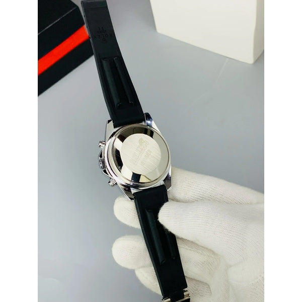 Rolex Oyster Perpetual Luxury Timepiece – Timeless Stainless Steel Dial with Premium Rubber Strap Without Box - GlowLaa.com