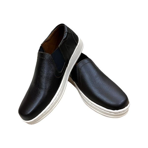 Finished cow leather sneakers for men (Dark Chocolate Brown) - 7 - GlowLaa.com