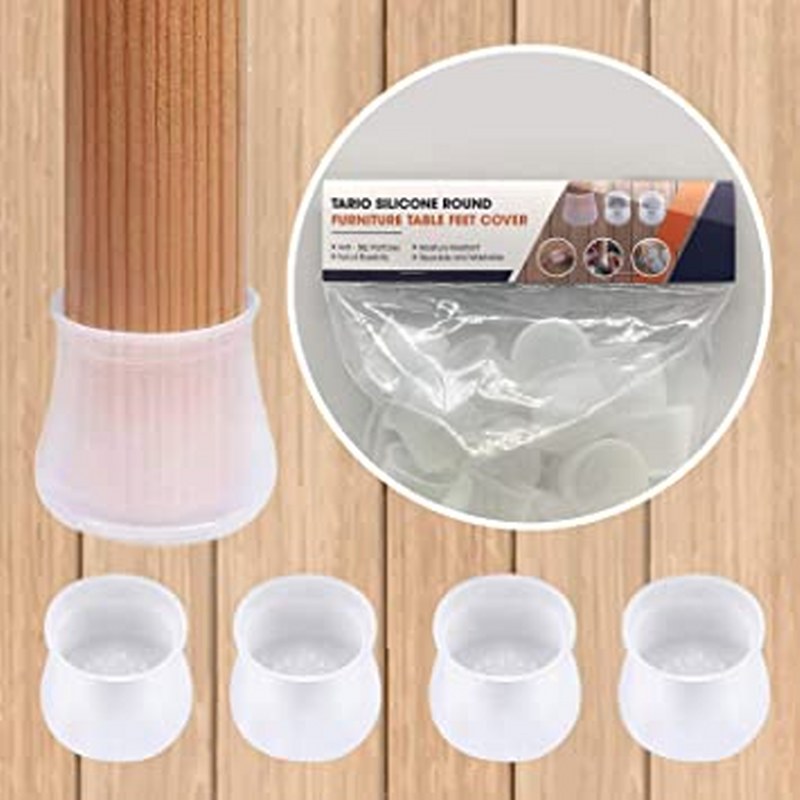 4 Pcs Silicon Chair Leg Covers (Random Color)