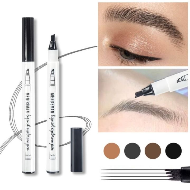 Eyebrow Pencil Tint  Tip Brow Tattoo Pen Paint Makeup Eyebrows Waterproof Cosmetic Eyebrow - black