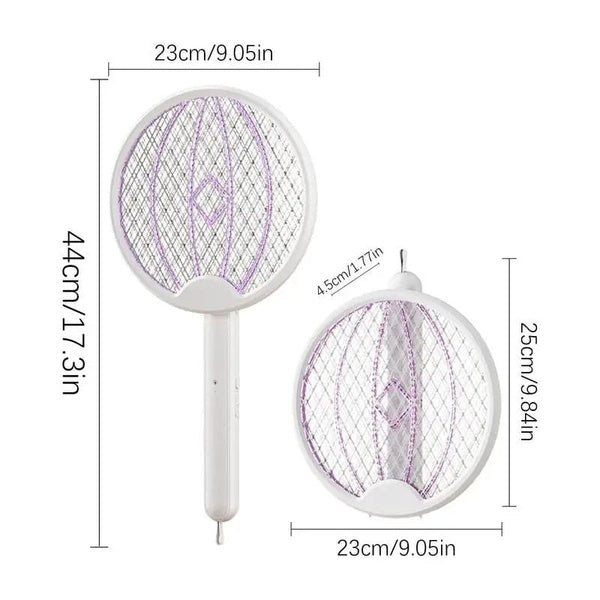 Foldable Mosquito Killer Trap | Electric Rechargeable Bug Zapper Racket For Indoor And Outdoor Mosquito And Insect Control (Random Color)