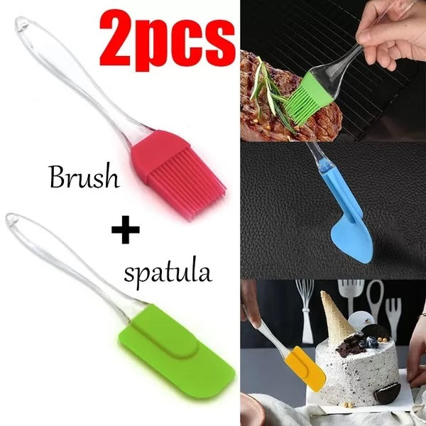 Pack Of 2 - Large Spatula &amp; BBQ Oil Brush - GlowLaa.com