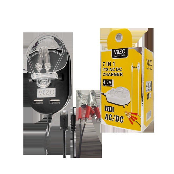 Vizo V17 - 7-in-1 Multi-Port Charger | Best Quality Charger For Android  | AC/DC Clamp Charger | AC/DC Desktop Charger - GlowLaa.com