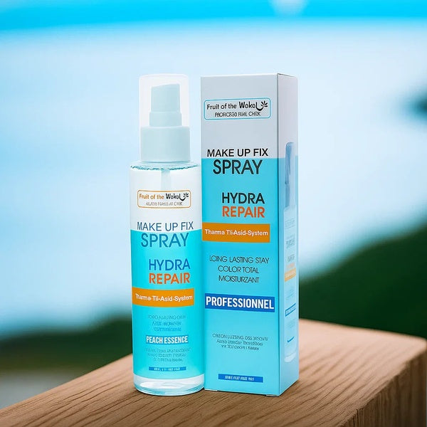 Fruit Of Wokali Makeup Fix Spray with Peach Essence – Long-Lasting Hydration &amp; Setting Mist for All Skin Types – 160ml | Makeup Fixer Spray - Fresh Juice - GlowLaa.com