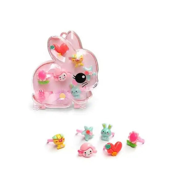 Cartoon Animals Children Resin Plastic Rings For Kids Girls Finger Ring Cute Mini Small Charm Jewellery Party Toy Gift(random rings ) - GlowLaa.com