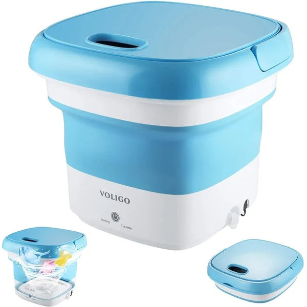 Mini Semi-Automatic Folding Washing Machine with Dryer – Compact & High Quality( Random Color ) - GlowLaa.com