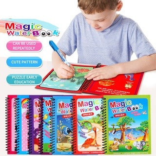 Magic Water Book Painting Drawing Coloring Board Book Doodle &amp; Magic Water Pen(random book )