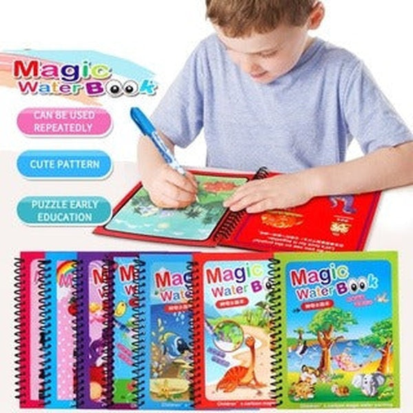 Magic Water Book Painting Drawing Coloring Board Book Doodle &amp; Magic Water Pen(random book ) - GlowLaa.com
