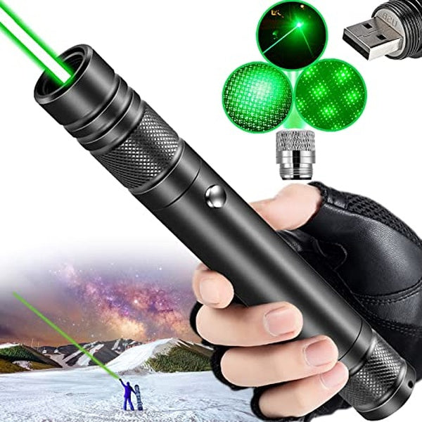 jy-303 Green Laser Pointer – Rechargeable with Lock Key, Charger &amp; Ideal for Teaching, Astronomy, Presentations More - GlowLaa.com