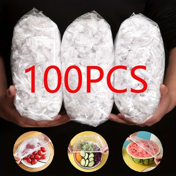 100pcs Disposable Flexible Transparent Plastic Food Storage Bags – Resealable & Multi-Purpose - Food-Grade Fresh-Keeping, Dust & Insect-Proof, Kitchen Accessories