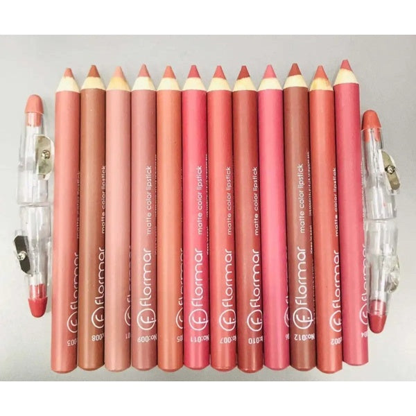 Set of 12/6 Pcs Matte Nude Colors Lip Liners Pigmented Lip Pencils - GlowLaa.com