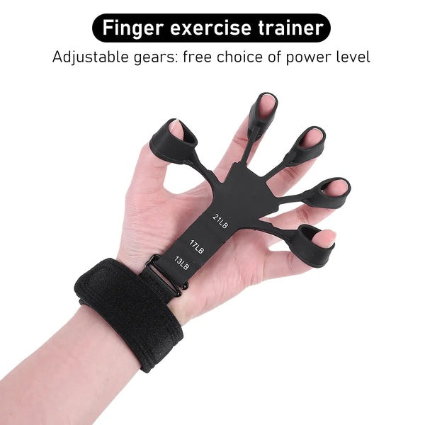 Finger Exerciser - Gripster Strengthener Finger Stretcher Hand Gripper Silicone Finger Grip Patient Hand Strengthening Guitar Finger Flexion and Hand Strengthening Extension Exercise Device - GlowLaa.com