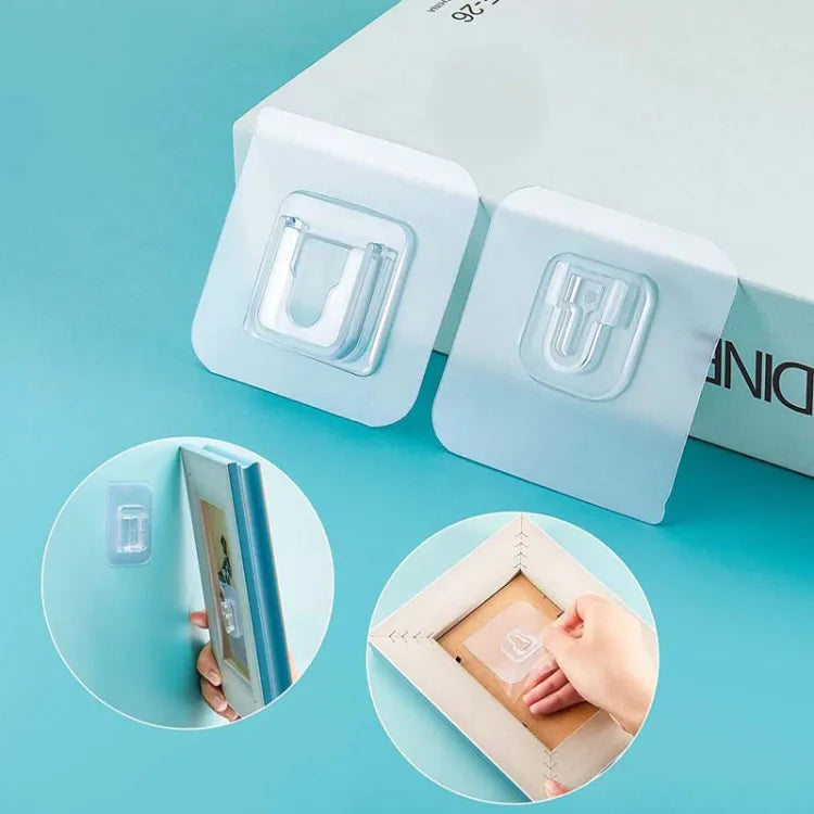 1 Pairs Double Sided Adhesive Wall Mounted Hooks Invisible Traceless Wall Hook