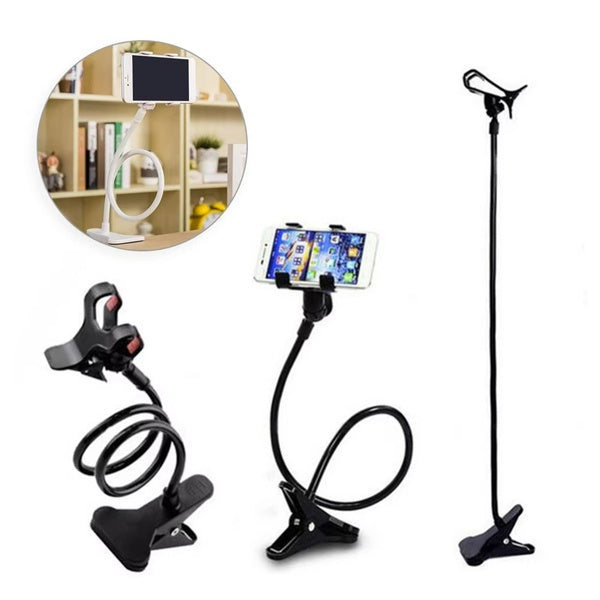 Mobile Phone Stand Holder Flexible and Power Full Grip - 360 Degree Rotating Mobile Stand Bedside Able Lazy Snake Mobile Phone Holder - Random Color - GlowLaa.com