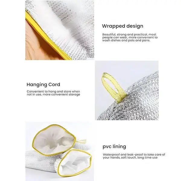 (1pcs) Wire Dishwashing Gloves | Dishwashing Rags For Wet And Dry Non-scratch Wire Dish Cloths For Washing Dishes, Kitchen (random color) - Pack of 1