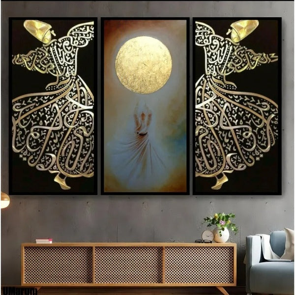 Wall 3 frame for living room wooden wall frame wall frames and wooden wall art (material mdf) - GlowLaa.com