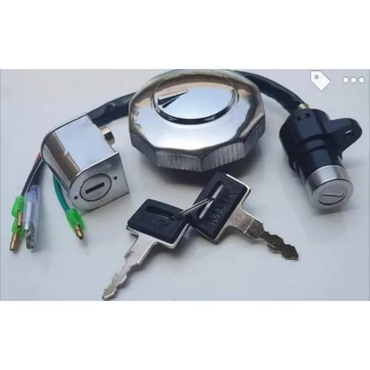 03 Pcs Lock Set For CD-70 Motorcycle  and China Bike - 3 in 1 Lock Set - Best Quality Lock Set For Bike