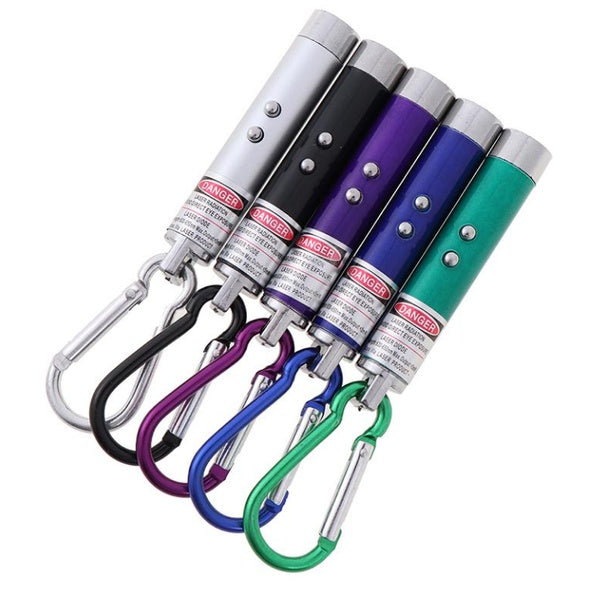 Pack of 10 Laser LED Light with Key Chain | Mulituse Laser Pointer (random color)