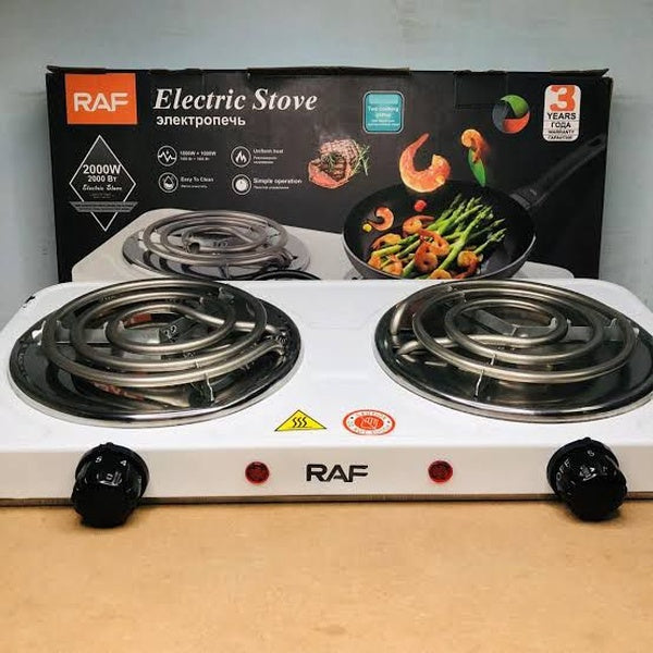 RAF Electric Stove – Dual Coil Burner, Fast Heating & Easy-to-Clean Portable Cooktop - GlowLaa.com