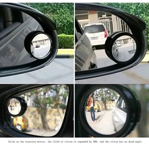 Pack of 2 PCs Round view mirror blind spot wide- angel lens - 2 PCs - Metal body - GlowLaa.com