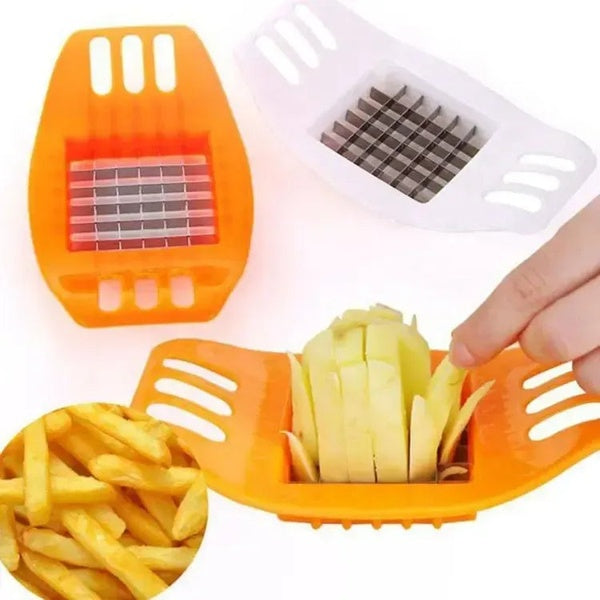 Multifunctional Potato Cutter and French Fry Maker – Stainless Steel Vegetable and Fruit Slicer, Chopper, Dicer, Kitchen Tool for Cutting Fries, Chips, and Healthy Snacks – Durable ABS Handle with 36-Blade Grid (Random Color) - GlowLaa.com
