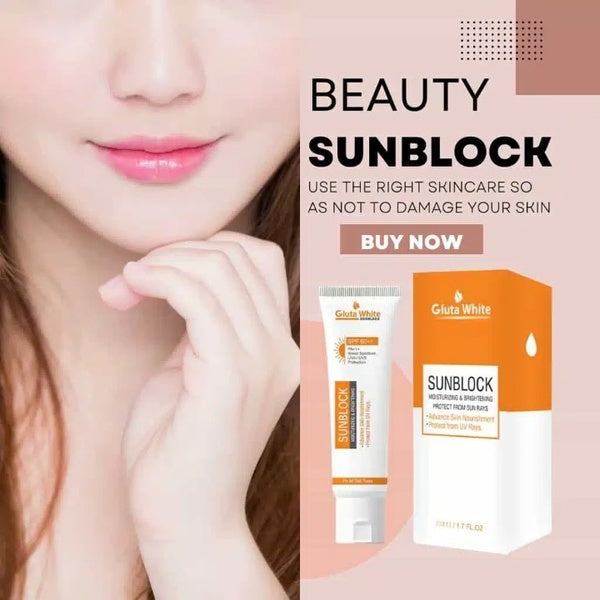 GlutaWhite Sunblock SPF 60+ – Moisturizing &amp; Brightening UV Protection – 65gm for All Skin Types - GlowLaa.com