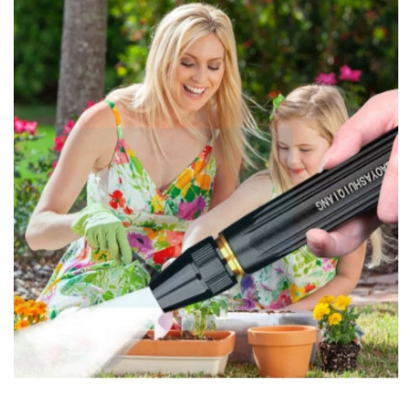 Adjustable Water Spray Nozzle – Durable Plastic Garden Hose Sprayer (Black, 1 Pc)